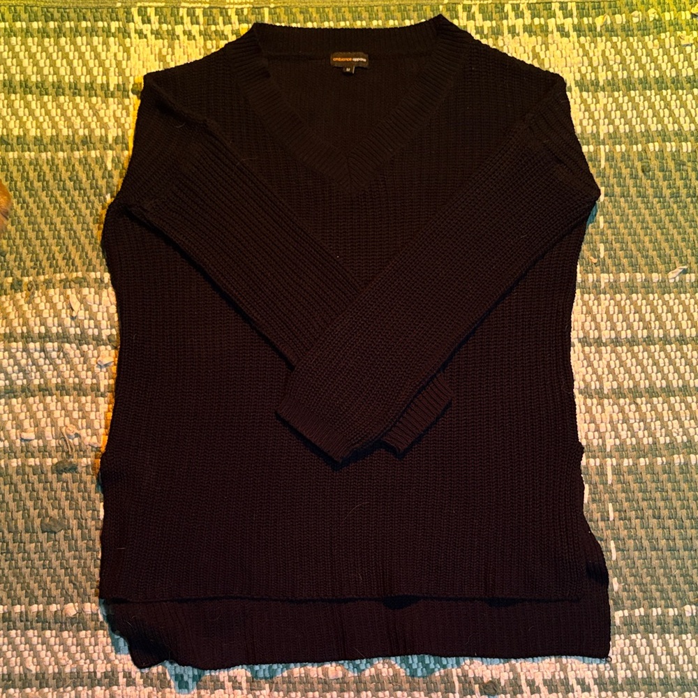 Ambiance Black V-Neck Sweater